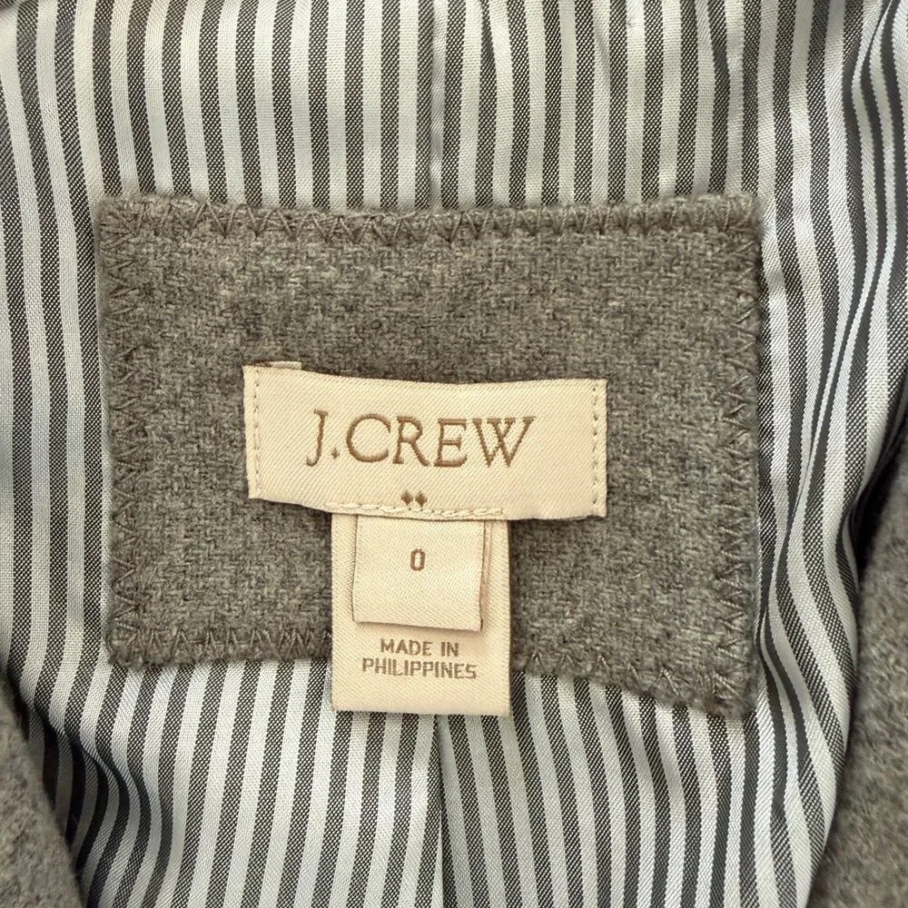 J Crew Schoolboy Heather Gray Wool Crest Button Preppy Academia Blazer Jacket 0